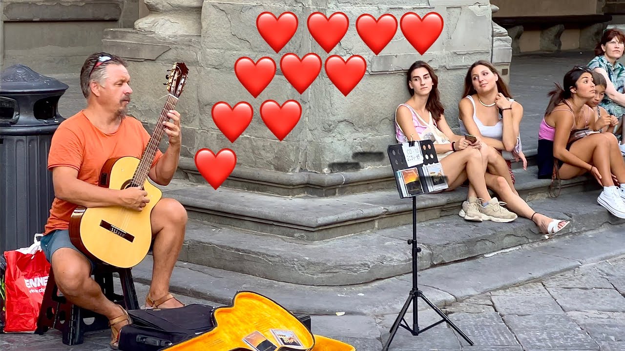 😍 STREET MUSICIAN PLAYS LOVE SONG IN FLORENCE 😍