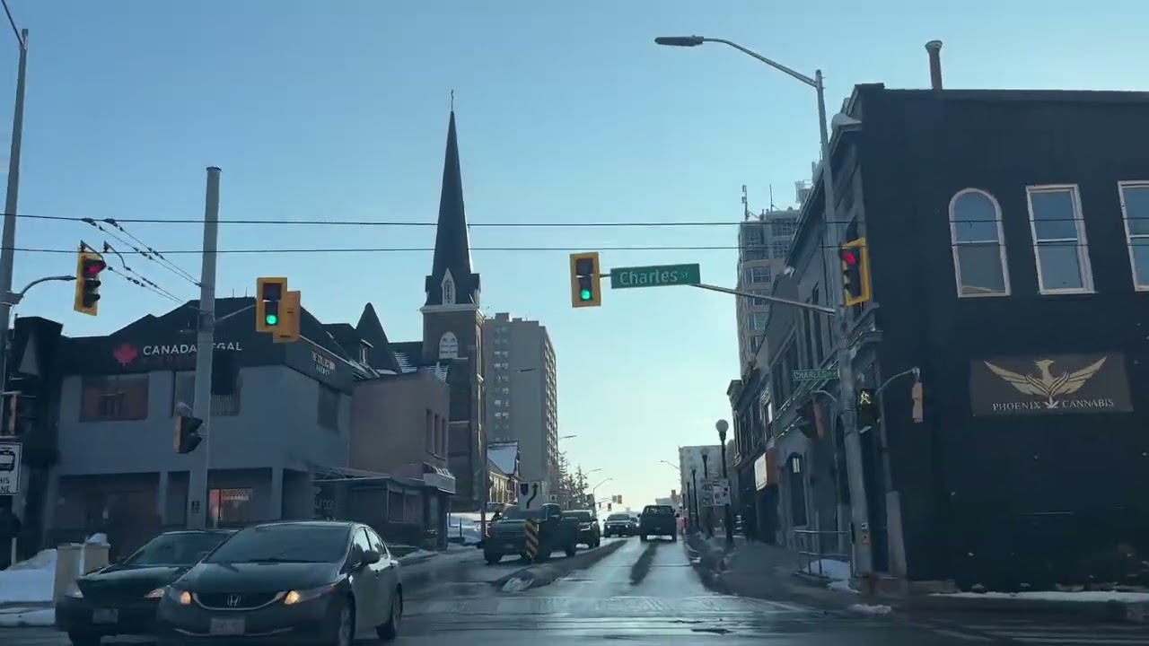 Driving through Waterloo and Kitchener. 