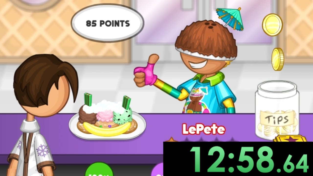 I speedrun serving weird people bad ice cream Papa's Scooperia