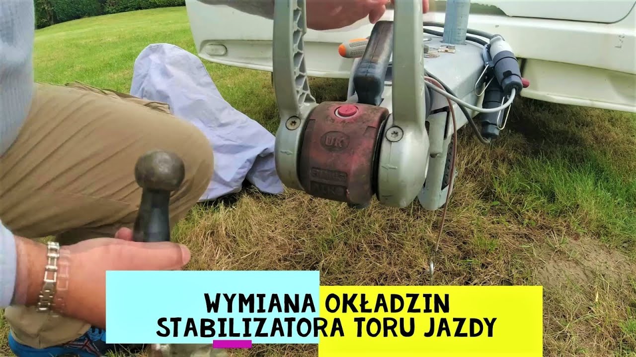 Wymiana okładzin stabilizatora toru jazdy. Naprawa wentylatora wTruma i kapeć w przyczepie
