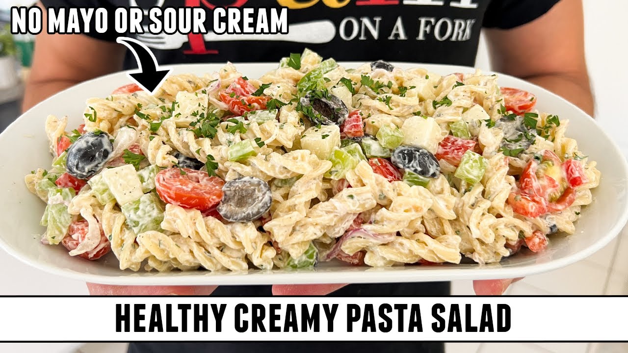 The HEALTHIEST Creamy Pasta Salad | Quick & Easy 30 Minute Recipe