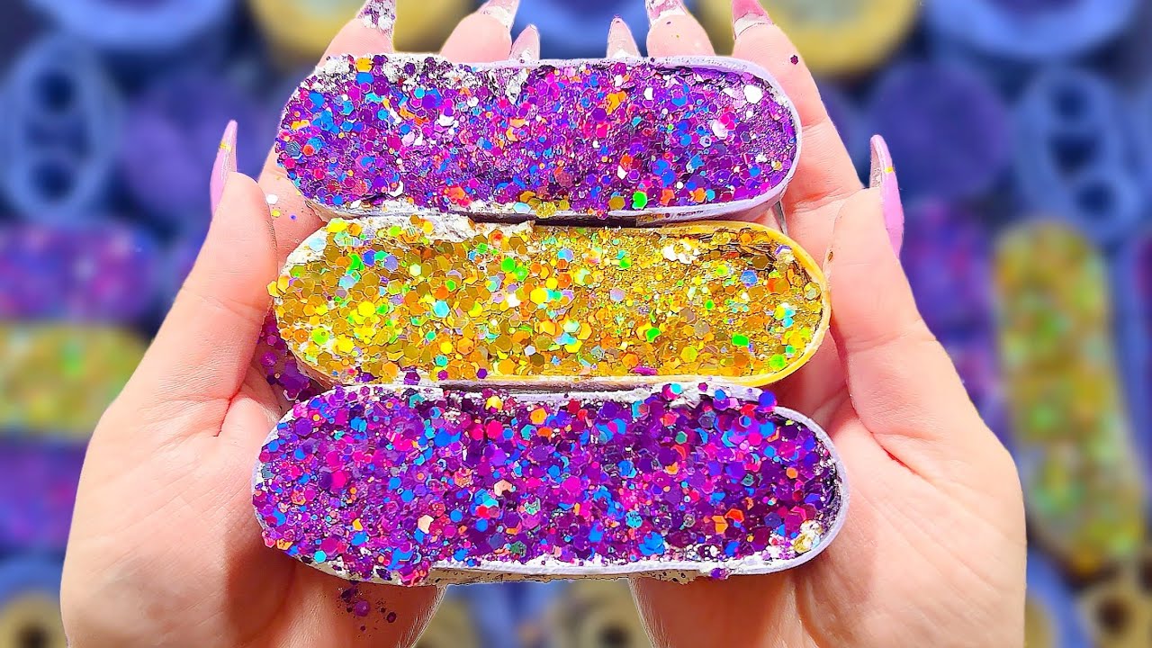 ASMR SOAP | ODDLY SATISFYING | CLAY CRACKING | LUXURY SOAP CRUSHING BOXES | soaps glitter Nails ADHD