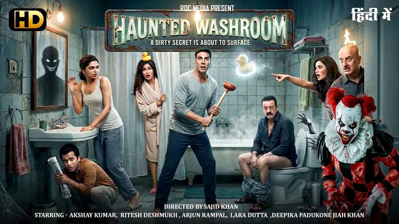 HAUNTED WASHROOM (HD) - New Superhit Comedy Romance Bollywood Movie | Akshay Kumar, Riteish Deshmukh