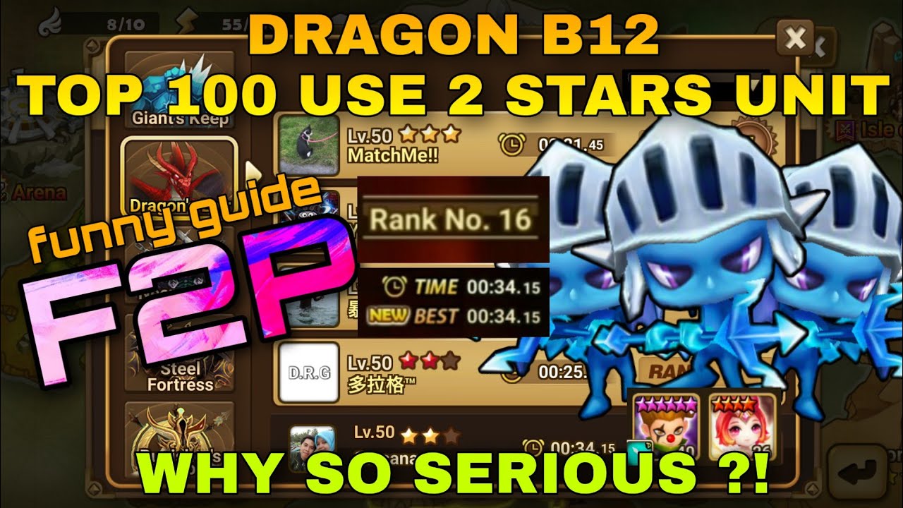 DRAGON B12 / DB12 WITH TATU AND FYNN WATER IMP FAST / SPEED TEAM SUMMONER WAR / SW