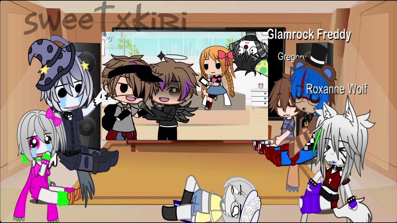 Security Breach react to Glamrock freddy as Micheal Afton and Gregory as C.C Afton // Cringe //