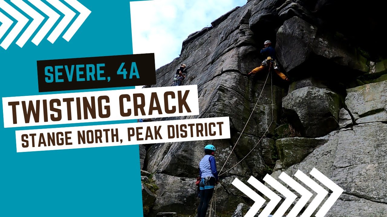Trad climbing in Peak District - Twisting Crack - Severe 4a - Stanage North