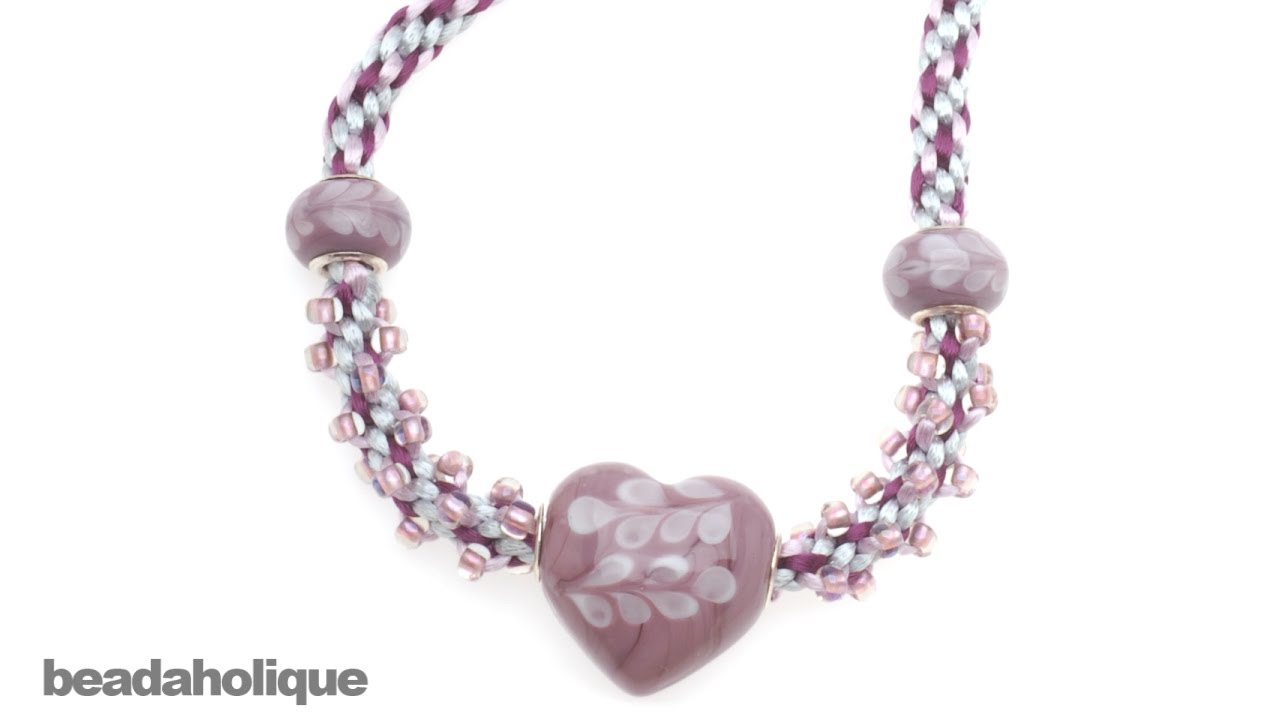 How to Add a European Style Large Hole Bead to Beaded Kumihimo