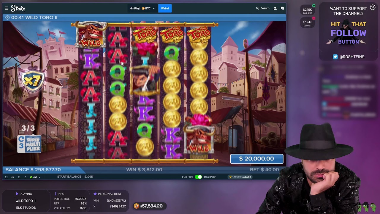 Roshtein Wild Toro 2 Wilds Connecting Making It A NEW PB