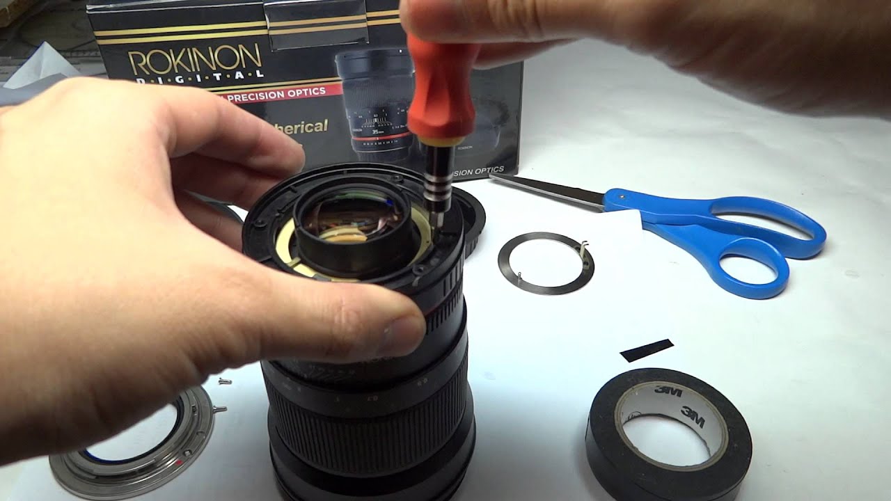 Declicking a rokinon/samyang 35mm 1.4 lens manual focus -- Cine version!