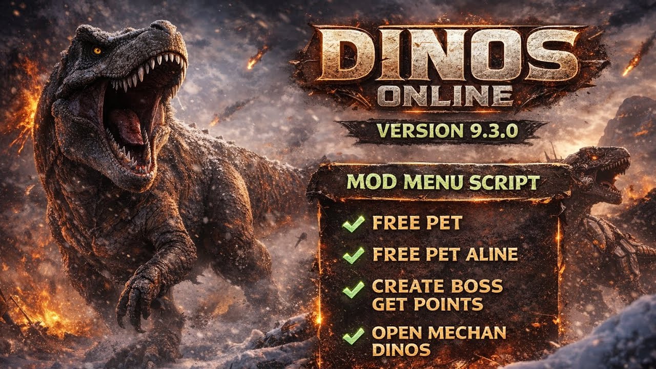 Dinos online 9.3.0 Mod Menu Script GG