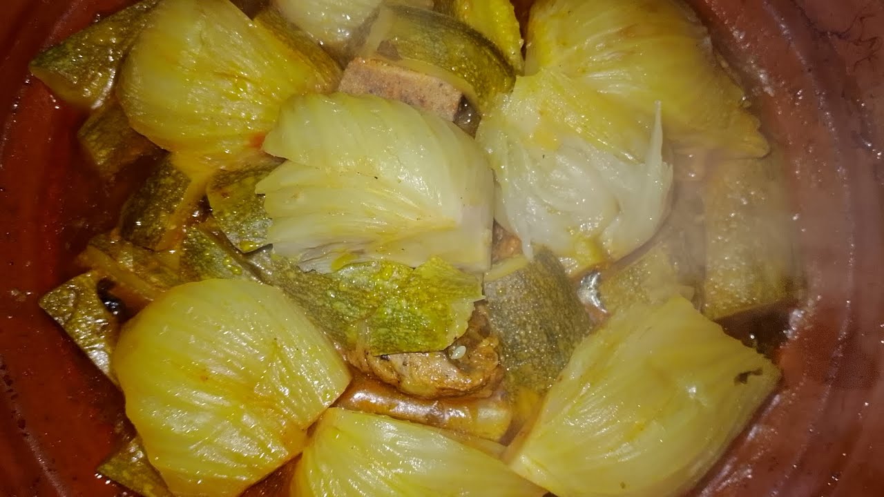 طاجين لديد 😋 شهوة منو 👌 عاقد وملبي 👍 طاجين البسباس والكورجيت( الكرعة الخضرا)