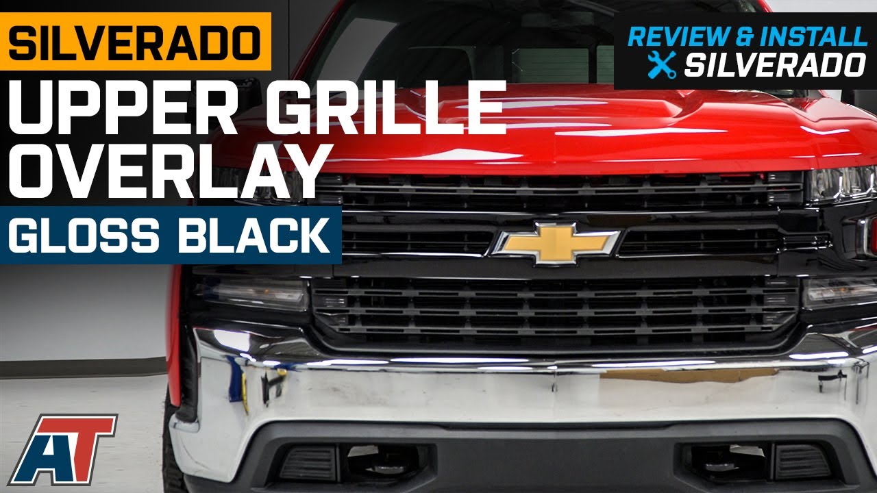 2019-2021 Silverado 1500 Upper Grille Overlay; Gloss Black Review & Install