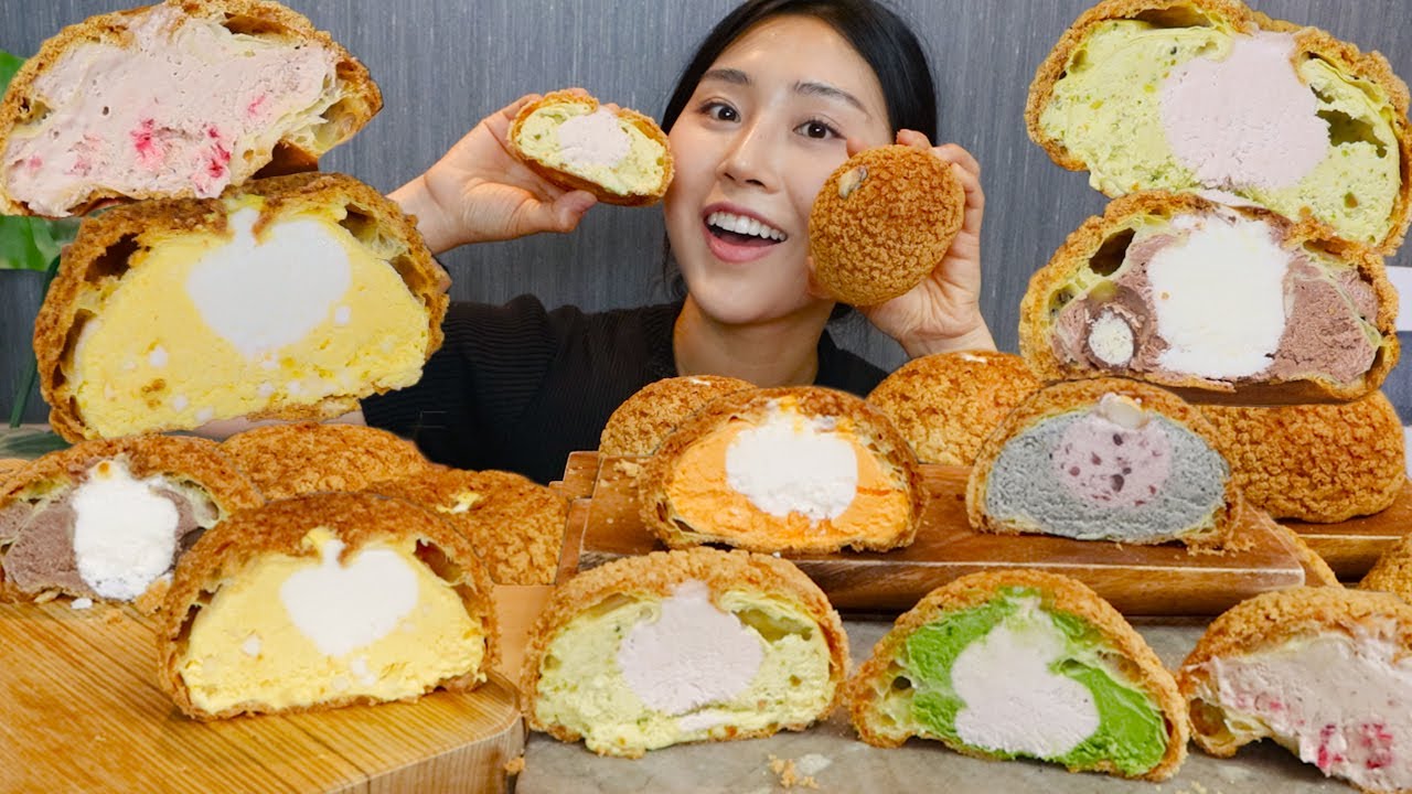 MUKBANG) 크림 가득! 세러데이선데이 쿠키슈 먹방🍪 디저트 빵먹방 Cream cookie choux Real sound asmr eating