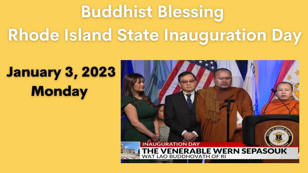 Leading the Buddhist Blessing to start the Rhode Island State Inauguration Ceremony