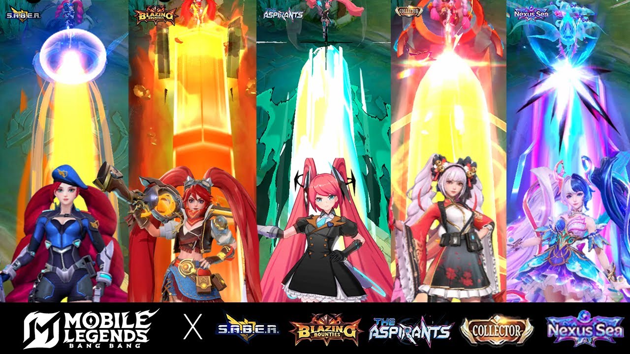 5 эффектов облика Лейлы: Mobile Legends (Nexus Sea, Collector, Aspirant, Blazing, Saber)