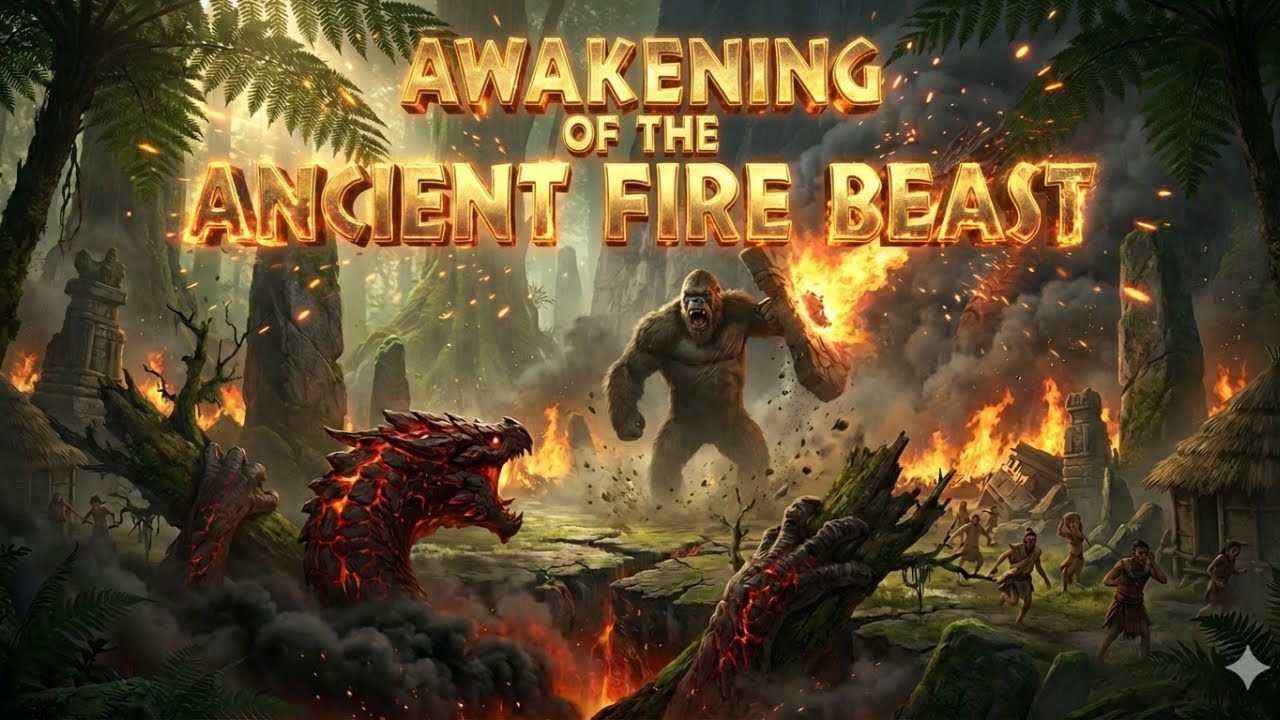 Kong vs Dreadkor – The Ancient Fire Beast Awakens | Epic Monster Battle in the Lost Village