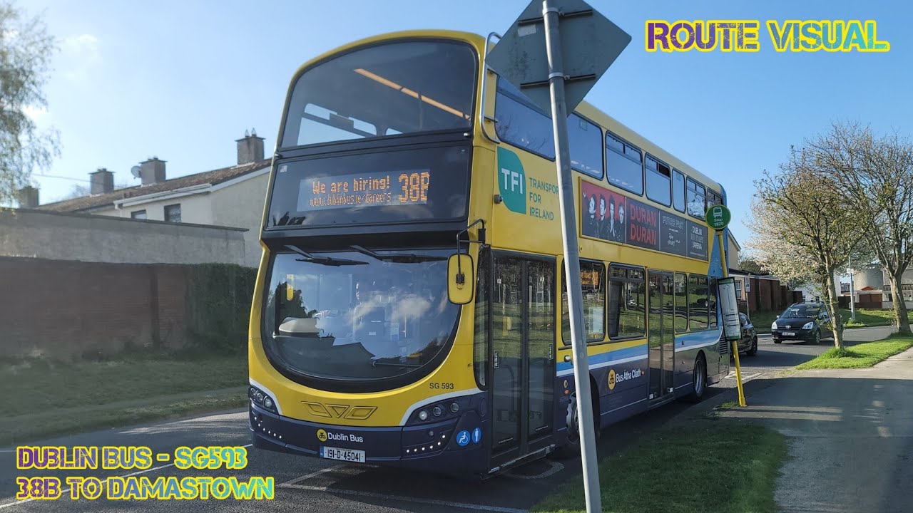 Ride on Dublin Bus SG593 on route 38B | Burlington Road - Damastown | Full Route Visual