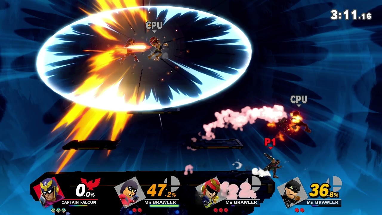 F Zero Battle - Captain Falcon vs Blood Falcon vs Mii Captain Falcon vs Black Shadow 