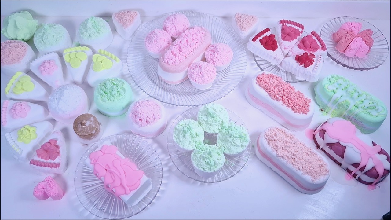 Barbie Cake Crush 🍰💖💛🍏Baking Soda ASMR