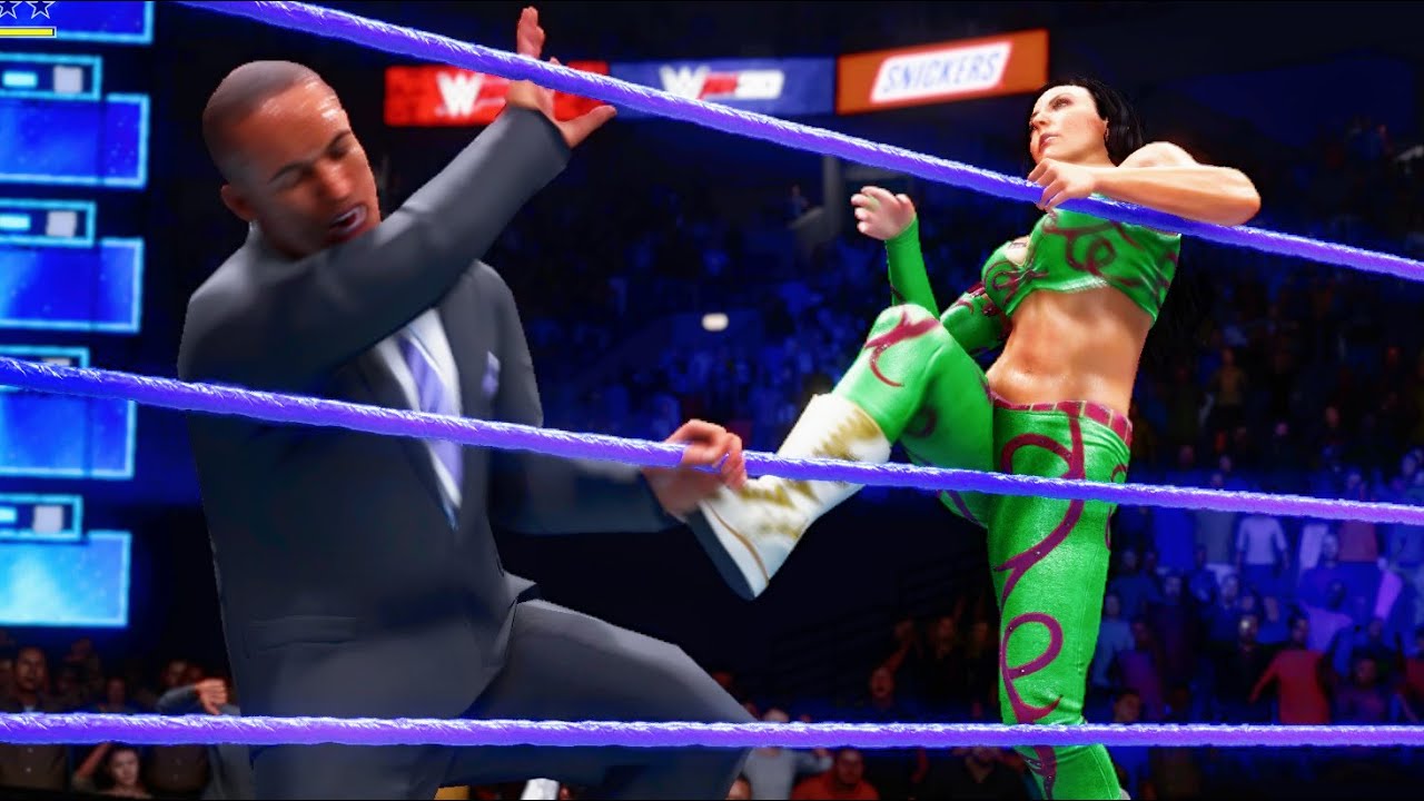 WWE 2K20: Cassie Lee (Peyton Royce) vs Byron Saxton, Intergender Wrestling
