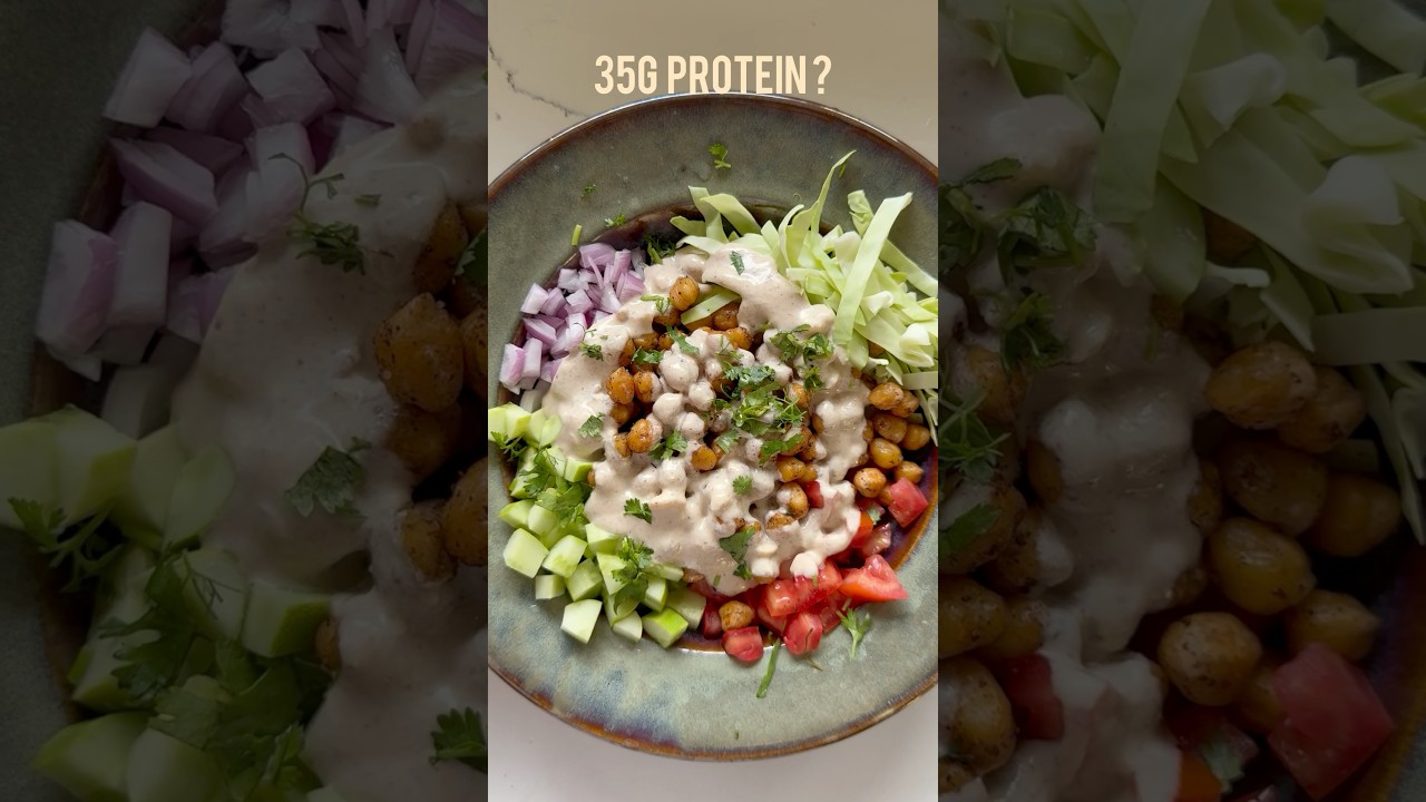High protein Chickpea Salad🥗  #recipe #chickpeas #salad #highprotein #healthy #food #proteinrecipes