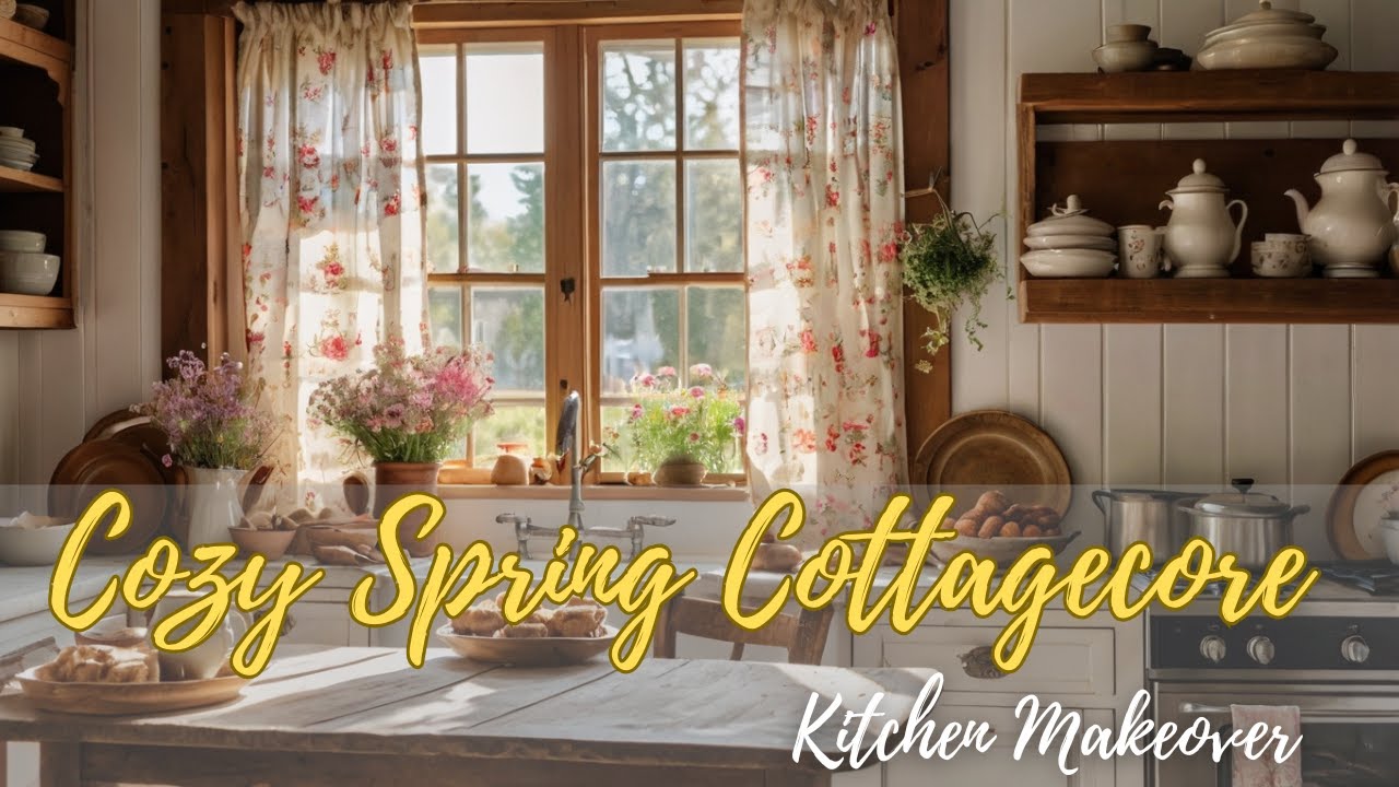 Cozy Spring Cottagecore Kitchen Makeover | Whimsical & Aesthetic Kitchen Transformation!
