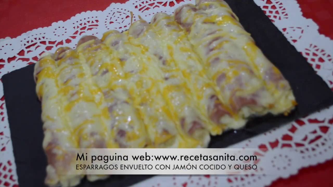 ESPARRAGOS ENVUELTO CON JAMÓN COCIDO Y QUESO,Super Fácil de Hacer🧀