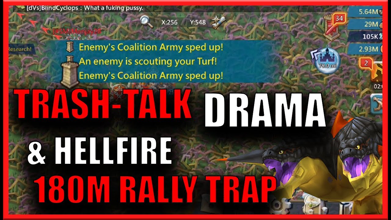 MY 180M RALLY TRAP IN FAKE GEAR VS HELLFIRE PACT 5 - TRASH-TALK - Lords mobile