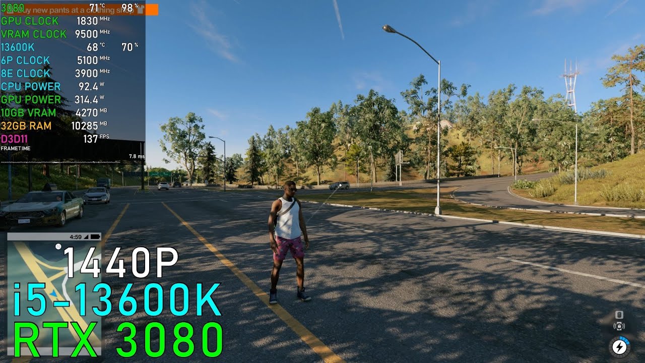 Watch Dogs 2: (High/1440P) RTX 3080 - 13600K 5.1GHz