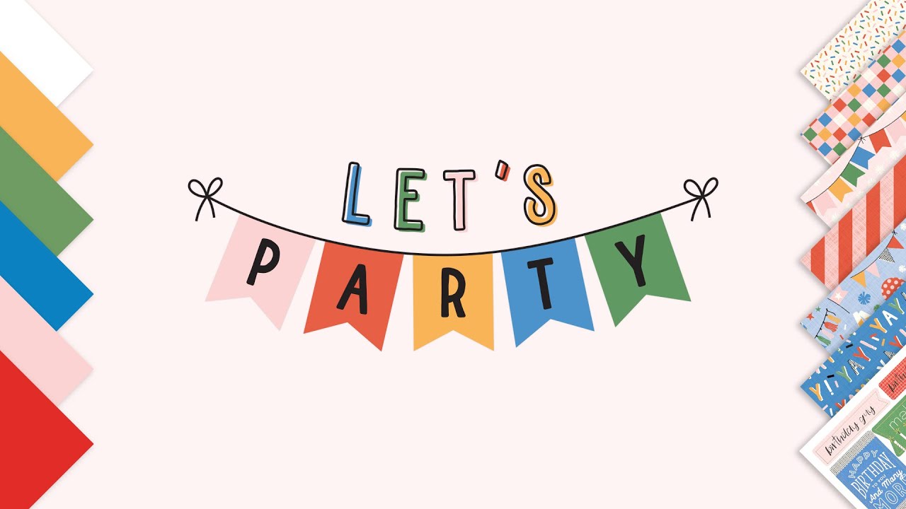 Birthday Celebration Paper Collection With Bright Colors and Fun Icons - Let's Party