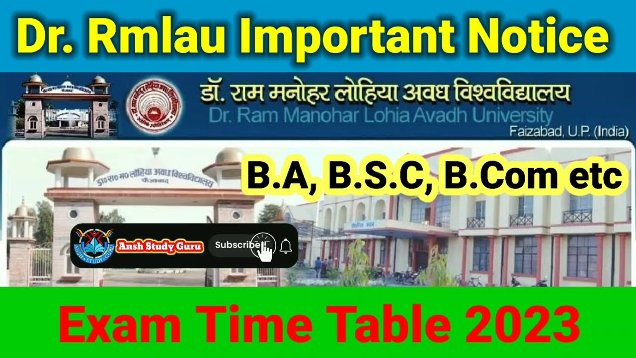 Rmlau News Today 2022 | Rmlau New Notice 2022 | Rmlau exam Time Table | Rmlau Exam date 2023 | #exam
