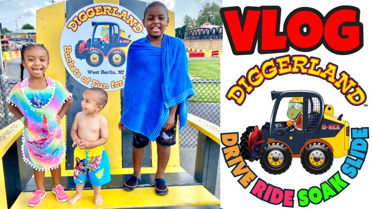 Construction Vehicles Diggerland Amusement Theme Park for kids w/ KIW The Newsomes