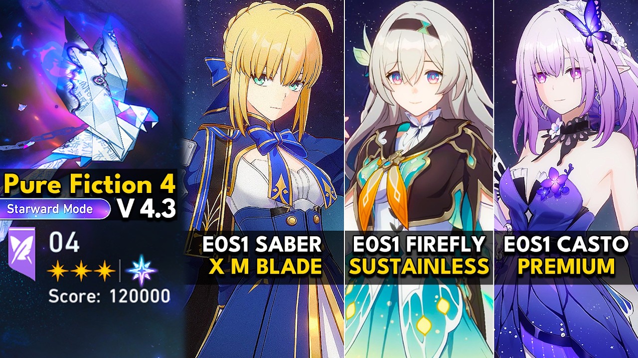 E0S1 Saber, E0S1 Firefly, E0S1 Castorice | Pure Fiction 4.3 Starward Mode | HSR 4.3