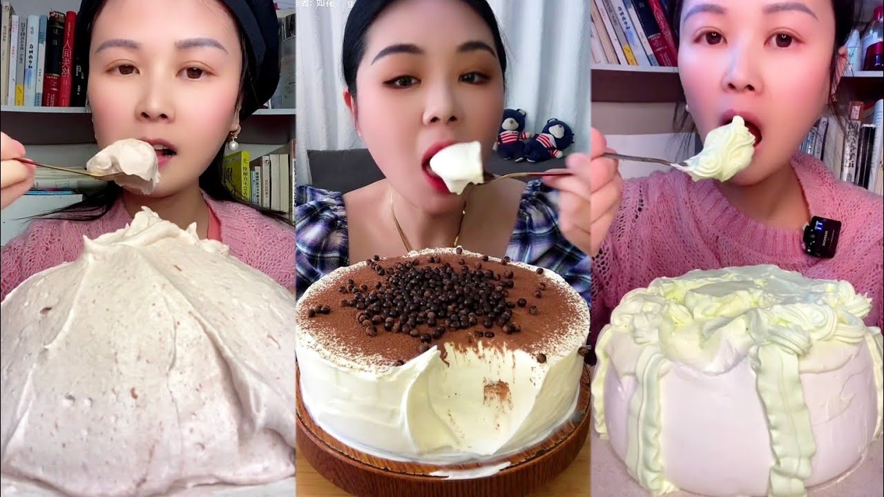 Yummy Chinese Mukbang: Whole Cream Cake, Chocolate Cake Dessert || Extreme Eating show
