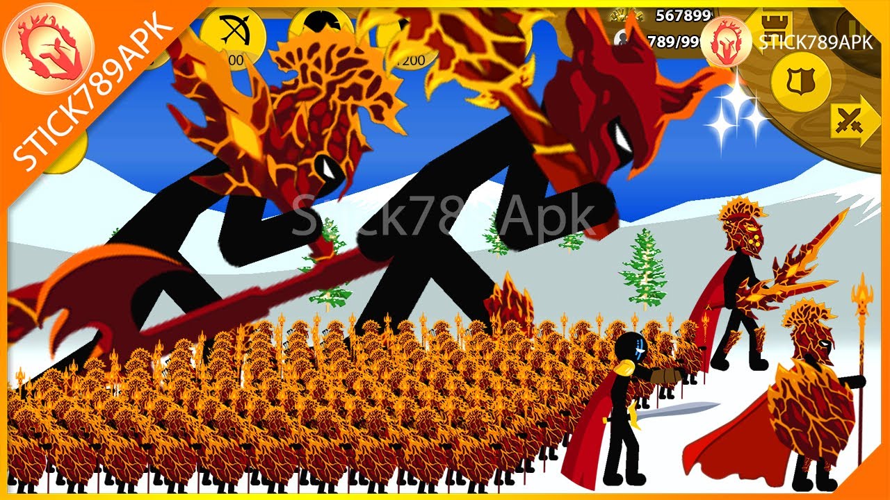 SUPER GIANT GRIFFON AXE LAVA XIPHOS VS MEGA BOSS GIANT VOLTAIC | Stick War Legacy Mod | Stick789Apk
