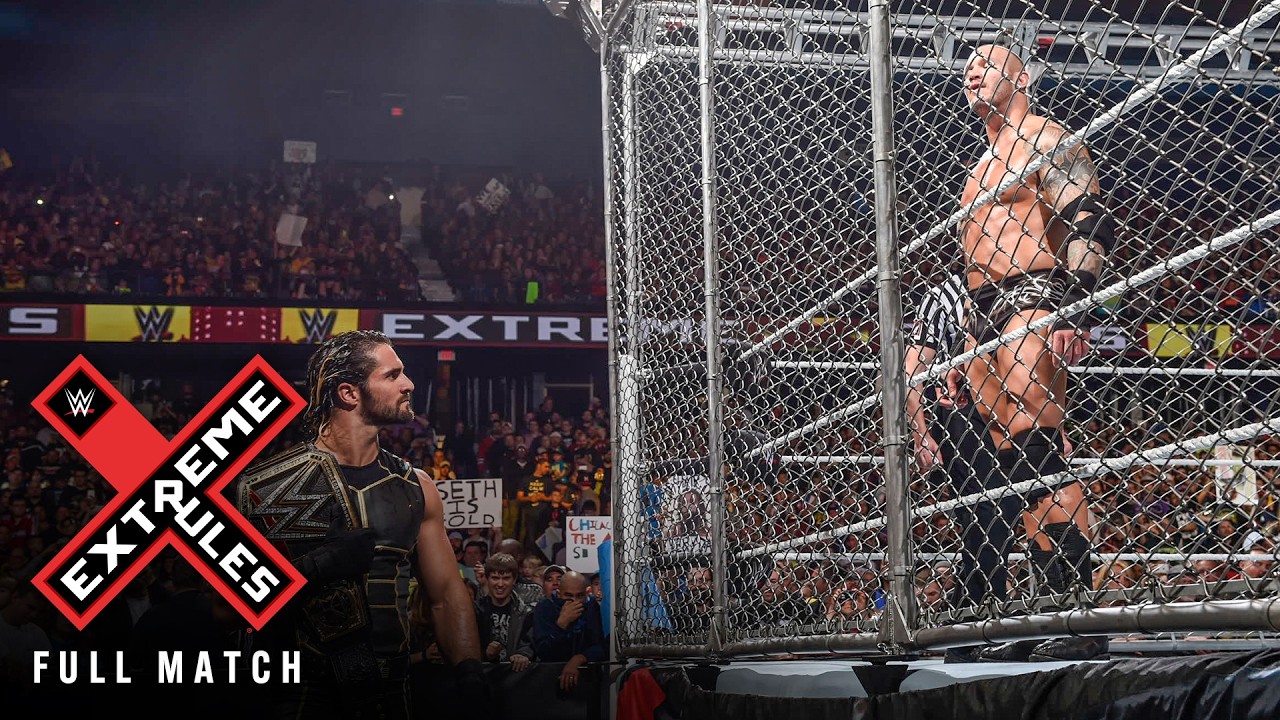 Полный матч: Сет Роллинс против Рэнди Ортона | Матч за титул WWE в стальной клетке: Extreme Rules...