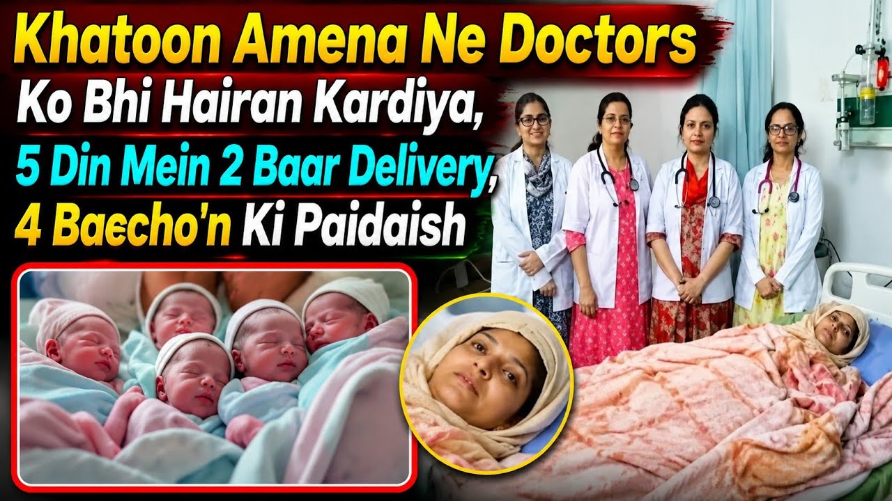 Khatoon Amena Ne Doctors Ko Bhi Hairan Kardiya, 5 Din Mein 2 Baar Delivery, 4 Baccho'n Ki Paidaish
