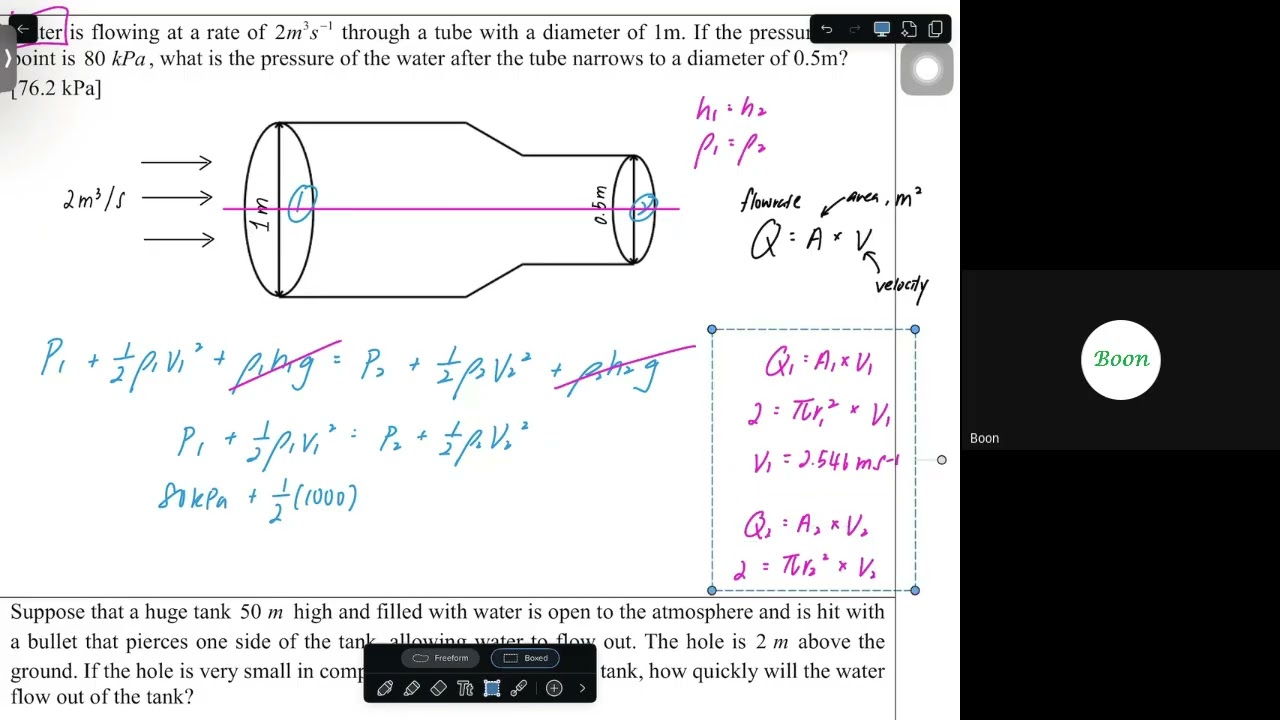 Senior Two UEC Physics   Pressure Bernoulli's Equation