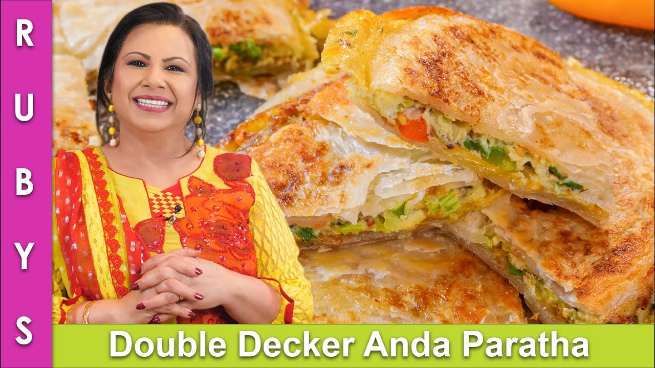 Stylish Double Decker Anda Paratha Easy Egg Partha Breakfast Recipe in Urdu Hindi - RKK