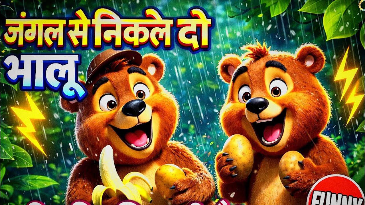 जंगल से निकले दो भालू 🐻🐻 | बारिश रिमझिम आती है 🌧️ | Nonstop Hindi Nursery Rhymes for Kids