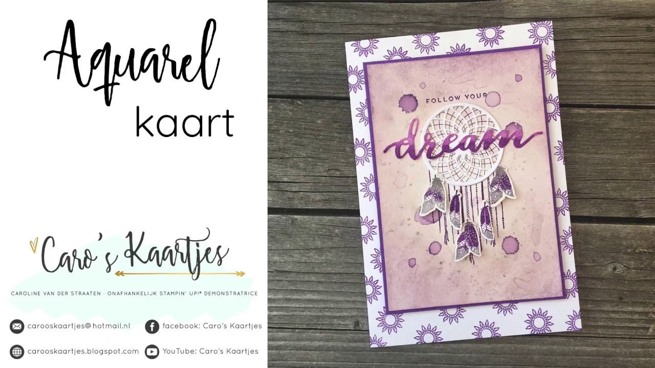 Aquarel kaart met Follow your Dreams stempelset van Stampin' Up!®