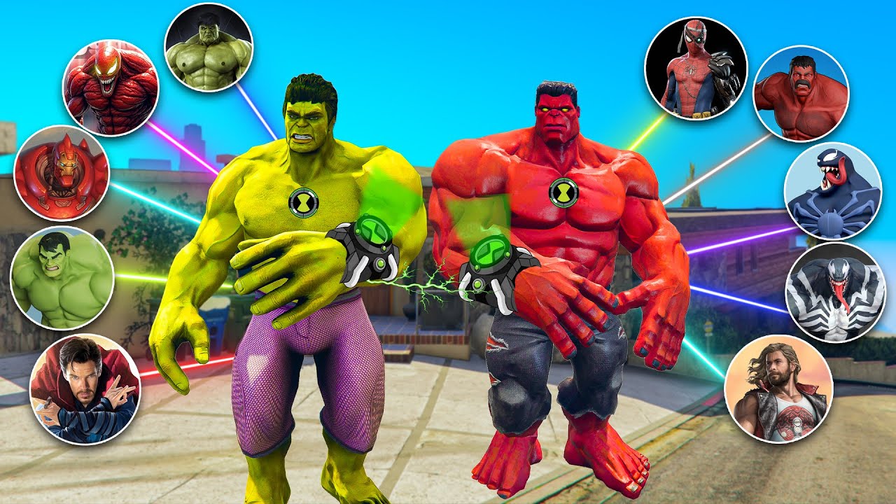Franklin Try New Avengers Ben 10 Watch And Become Superhero in GTA 5!