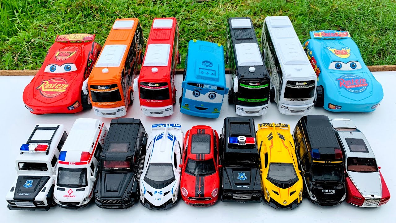 Mobil Mobilan Meluncur Truk oleng, Mobil Ambulan, Mobil Balap, Truk Molen, Truk Sampah, Tayo #6450