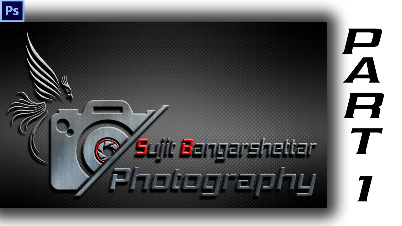 design a photography logo In photoshop  part -1