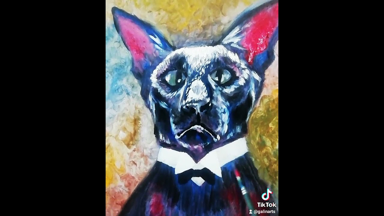 Mr. Cat. Oil painting. Г-н Кот. Масло.