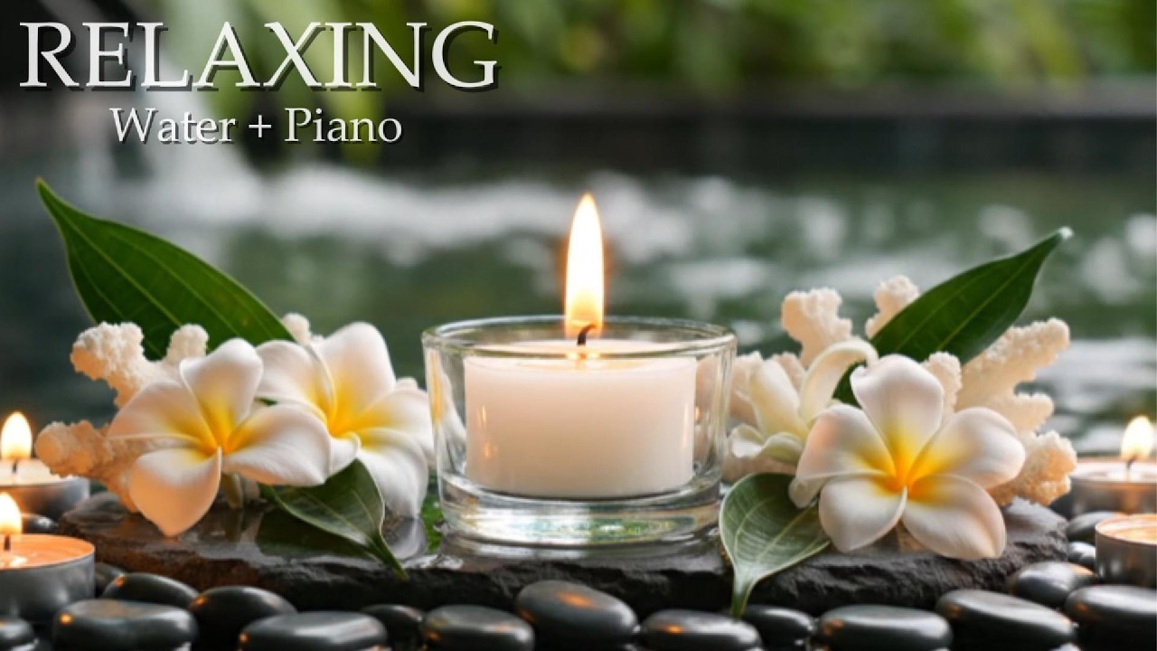 Relaxing Music Relieves Stress, Anxiety and Depression - Bamboo Water Fountain + Healing Piano Music