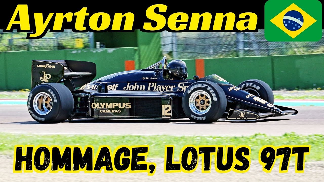 Ayrton Senna Hommage + OnBoard - 1985 Lotus 97T F1 Turbo Car at Imola Circuit - Warm-Up & Demo Laps