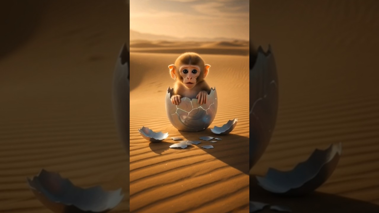 A Baby Monkey Born From an Egg in the Desert 😢🐒 | Emotional Story 