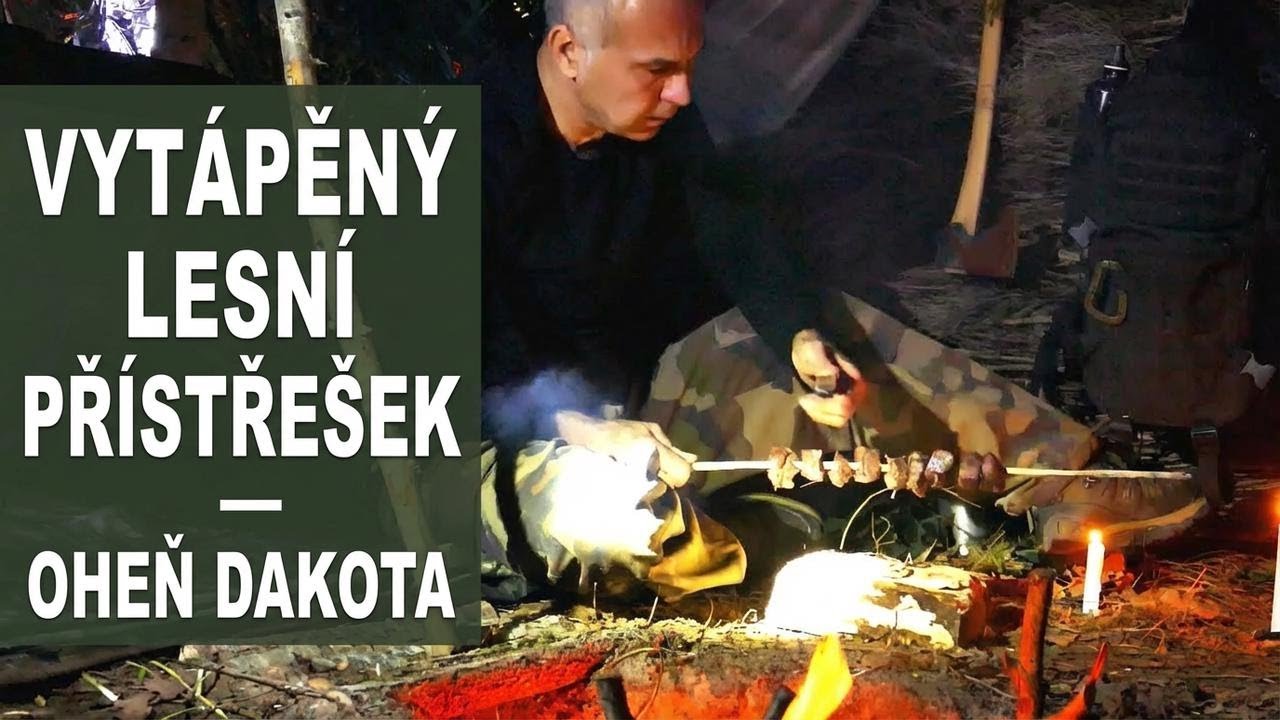 Zimní noc v teple pod plachtou bez spacáku – Kančí špízy u Dakota ohně
