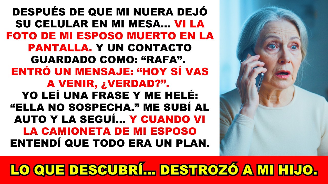 Mi nuera dejó su celular… y vi a mi esposo “muerto” en la pantalla: todo era un plan